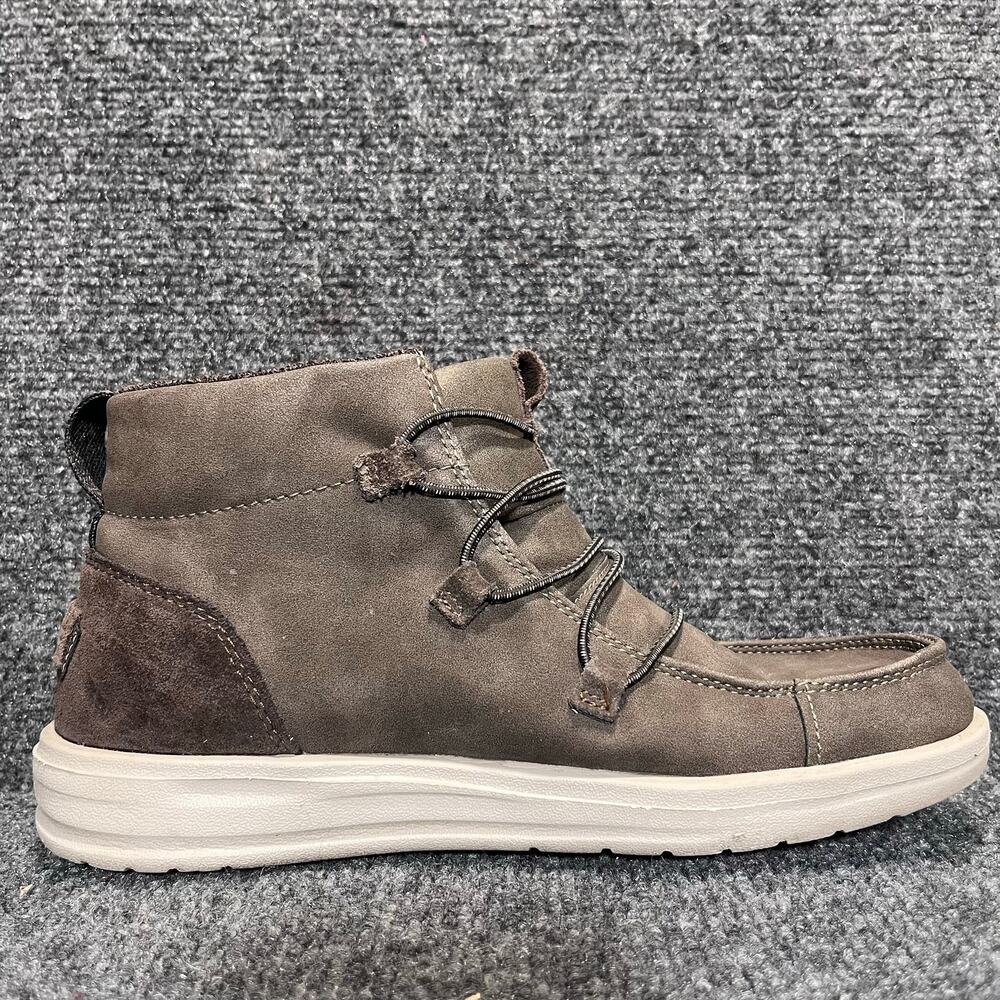 Hey Dude Eloise Coffee Brown Recycled Leather Chukka Ankle Hi Top Boots Women 8 - Picture 2 of 8